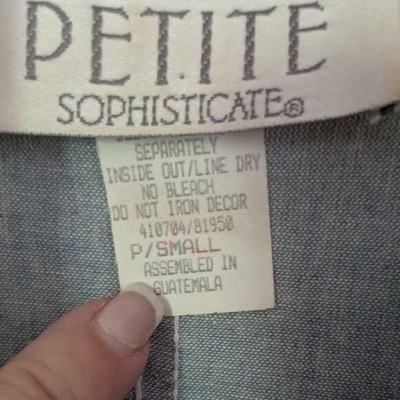 Vintage Petite sophisticate studded rhinestone jumpsuit 80s denim ps small - Picture 2 of 4